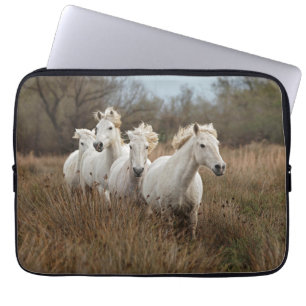 Housse Pour Ordinateur Portable Chevaux de Camargue en course