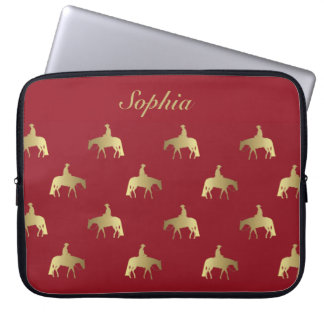 Housse Pour Ordinateur Portable Chevaux d'or/de Bordeaux plaisir