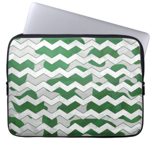 Housse Pour Ordinateur Portable Chevron Vache vert et blanc Impression