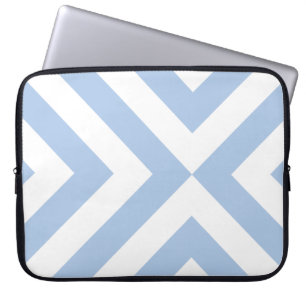Housse Pour Ordinateur Portable Chevrons bleu clair et blanc