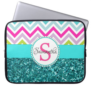 Housse Pour Ordinateur Portable Chevrons Colorés Lumineux Parties scintillant Tu