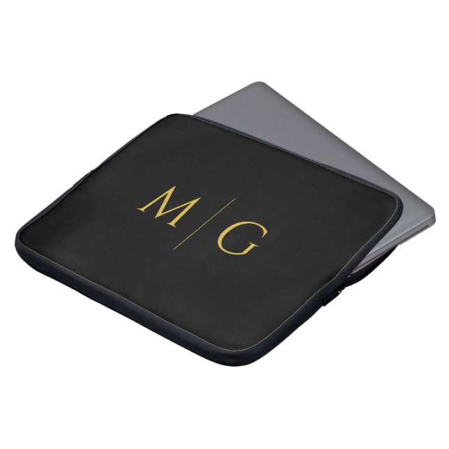 Housse Pour Ordinateur Portable Chic Custom Initials Modern (Devant haut)