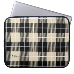 Housse Pour Ordinateur Portable Chic Monogram Thompson Camel Plaid Motif