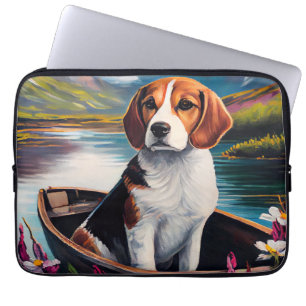 Housse Pour Ordinateur Portable Chien beagle sur une pagaie : une aventure Pittore
