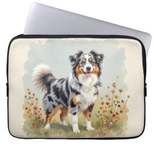 Housse Pour Ordinateur Portable Chien Berger Australien Merle Queue Longue