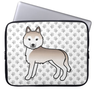 Housse Pour Ordinateur Portable Chien caricature doux roux sibérien Husky