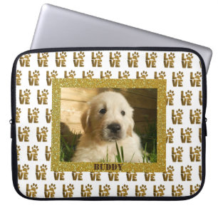 Housse Pour Ordinateur Portable Chien Chat Love Empreintes de pattes Love Photo