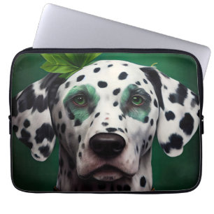 Housse Pour Ordinateur Portable Chien dalmate en tenue de la Saint Patrick