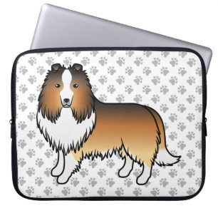 Housse Pour Ordinateur Portable Chien de dessin animé Shetland Sable Sheltie & Pat