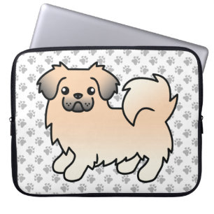 Housse Pour Ordinateur Portable Chien de dessin animé Tibetan Spaniel Sable Crème 