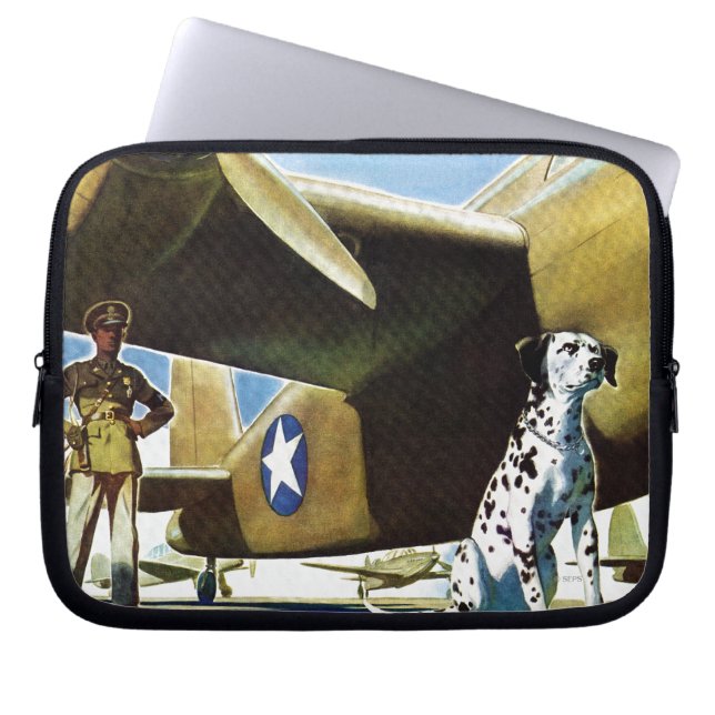 Housse Pour Ordinateur Portable Chien de l'armée (Devant)
