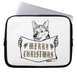 Housse Pour Ordinateur Portable Chien de Noël : Joyeux Noël !