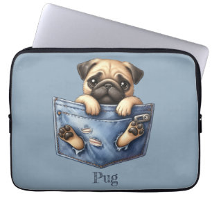 Housse Pour Ordinateur Portable Chien de poche carlin