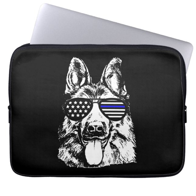 Housse Pour Ordinateur Portable Chien de police berger allemand policier (Devant)