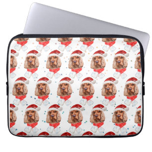 Housse Pour Ordinateur Portable Chien de race Cocker Spaniel Anglais Noël