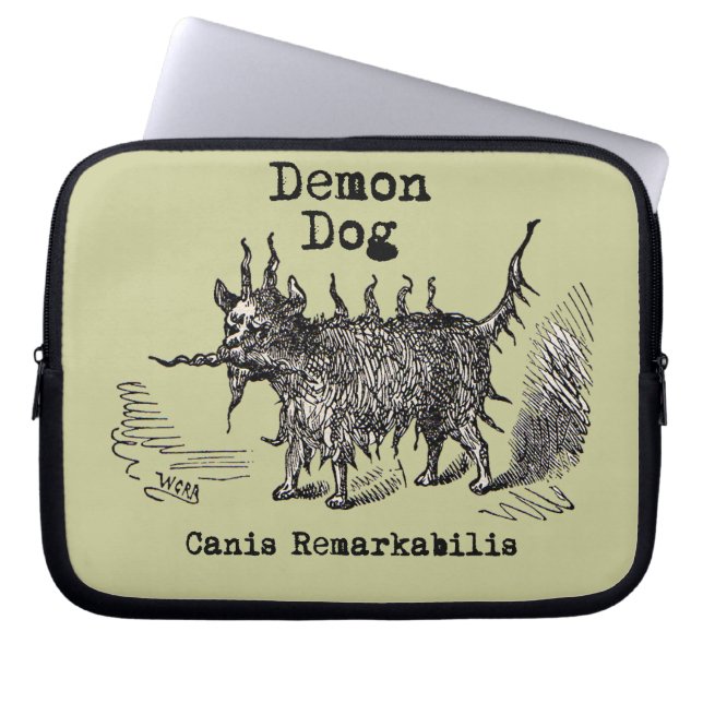 Housse Pour Ordinateur Portable Chien Demon Vintage Funny migre (Devant)