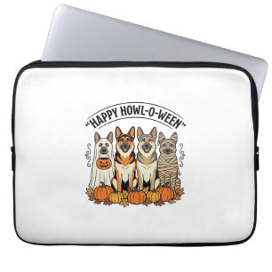 Housse Pour Ordinateur Portable Chien d'Halloween Joyeux Howl-O-Ween Vintage Berge