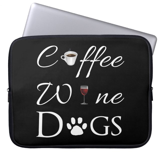 Housse Pour Ordinateur Portable Chiens de vin de café Manche d'ordinateur portable (Devant)