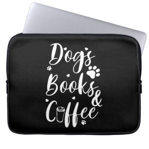 Housse Pour Ordinateur Portable Chiens Livres Café Amoureux des chiens Livre Worm