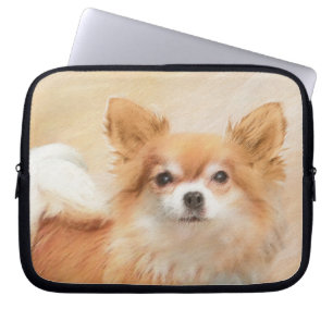 Housse Pour Ordinateur Portable Chihuahua Peinture de Chien à long Haired Art orig