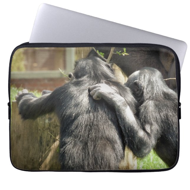 HOUSSE POUR ORDINATEUR PORTABLE CHIMPANZÉS (Devant)