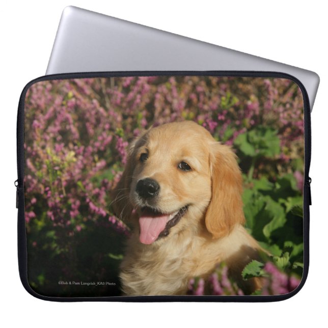 Housse Pour Ordinateur Portable Chiot d'or de Retreiver (Devant)