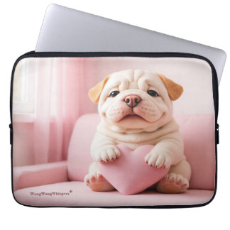 Housse Pour Ordinateur Portable Chiots Shar Pei – Douce Étreinte par WangWang