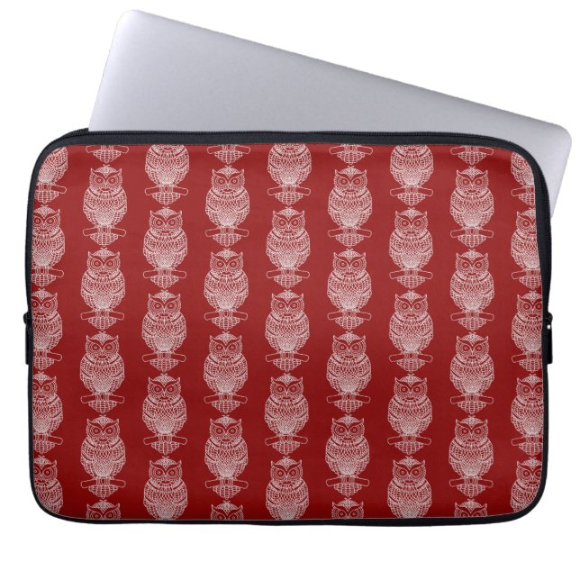 Housse Pour Ordinateur Portable Chouette (rouge) - Manche d'ordinateur portable (Devant)
