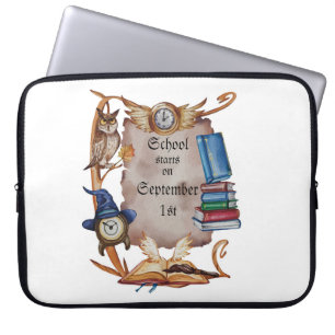 Housse Pour Ordinateur Portable Chouette vintage aquarelle