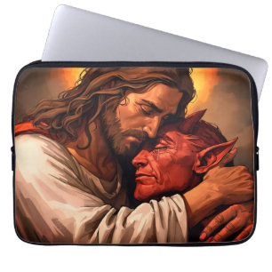 Housse Pour Ordinateur Portable Christ réconfortant Lucifer Coque d'ordinateur por