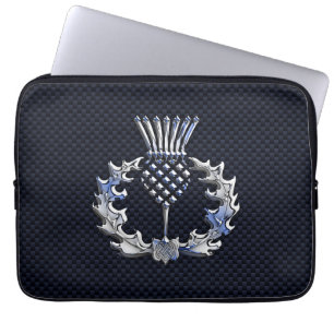 Housse Pour Ordinateur Portable Chrome d'argent comme chardon écossais