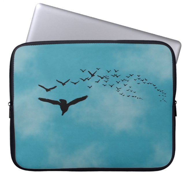 Housse Pour Ordinateur Portable Ciel avec des oiseaux (Devant)