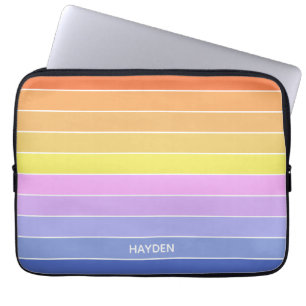 Housse Pour Ordinateur Portable Ciel de Coucher de Soleil Coloré Rayures Horizonta