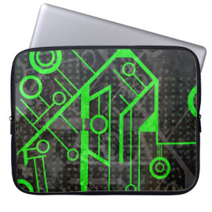 Housse Pour Ordinateur Portable Circuit vert