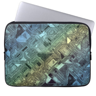 Housse Pour Ordinateur Portable circuits de bonbons - citron vert :