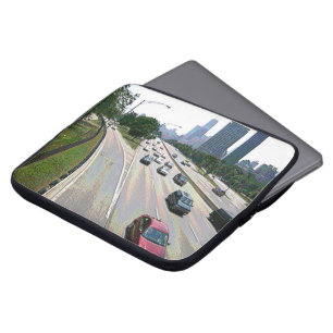 Housse Pour Ordinateur Portable Circulation à Chicago dans Sandstone