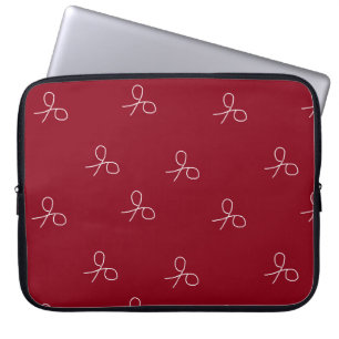 Housse Pour Ordinateur Portable Ciseaux tirés à la main sur le rouge du marron