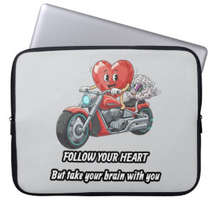 Housse Pour Ordinateur Portable Citation drôle de motard cœur suivre votre cœur