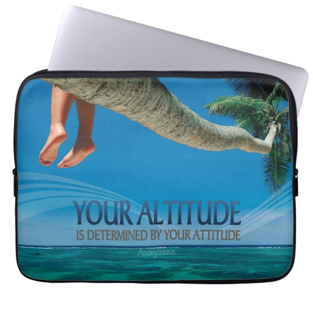 Housse Pour Ordinateur Portable Citation inspirante "Votre altitude / attitude" (Devant)