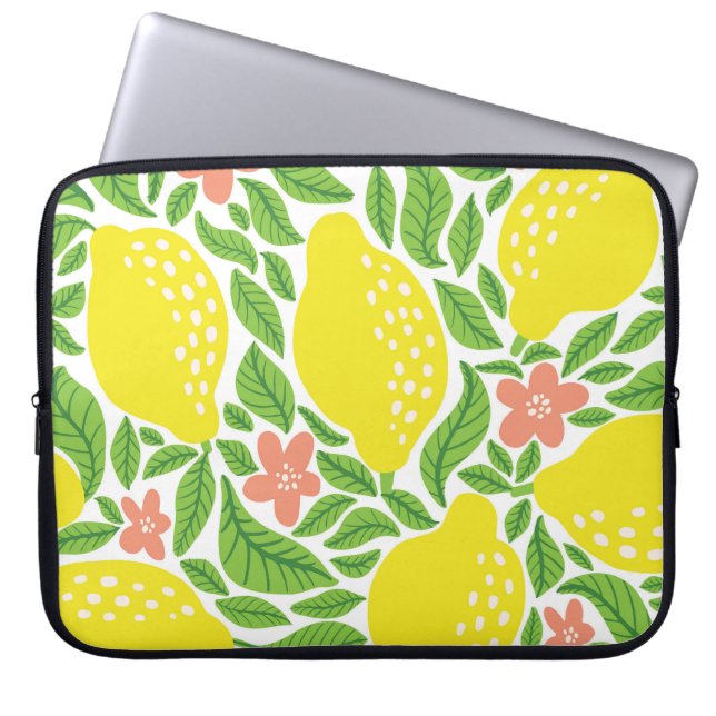 Housse Pour Ordinateur Portable Citron Citrus Motif Vintage d'été (Devant)