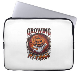 Housse Pour Ordinateur Portable Citrouille de vampire aux crocs croissants Chauves