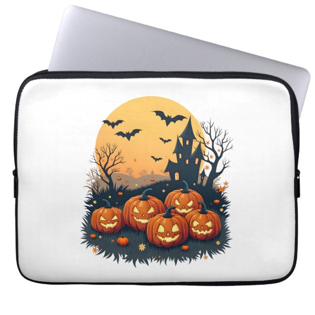 Housse Pour Ordinateur Portable Citrouille éffrayant Patch - Retro Halloween Tee (Devant)
