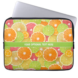 Housse Pour Ordinateur Portable Citrus coloré texte personnalisé
