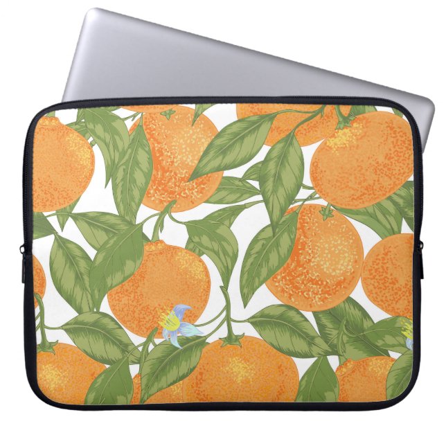 Housse Pour Ordinateur Portable Citrus Delight : Mandarin Vintage Motif (Devant)