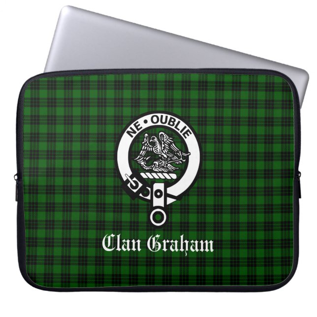 Housse Pour Ordinateur Portable Clan Graham Crest Badge et Tartan (Devant)