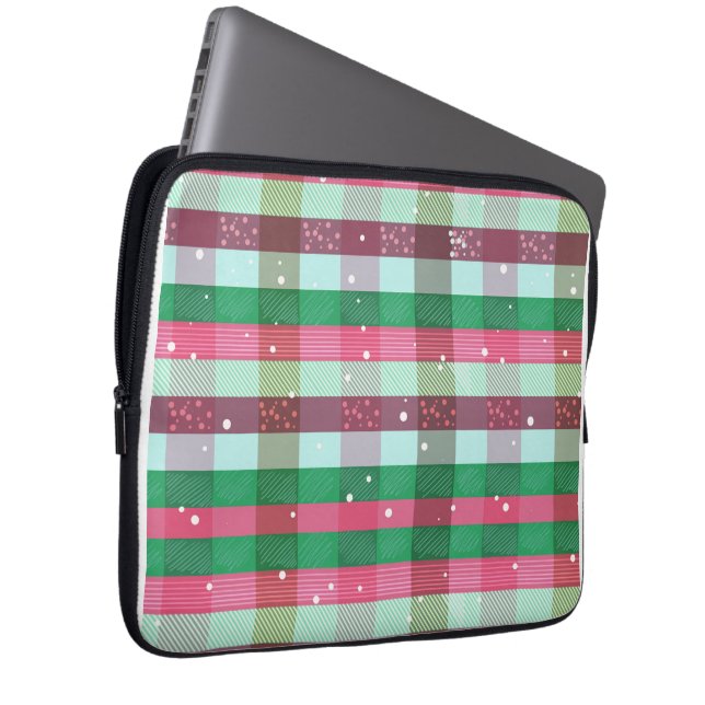 Housse Pour Ordinateur Portable Classic Christmas Stripes Pattern (Devant droit)