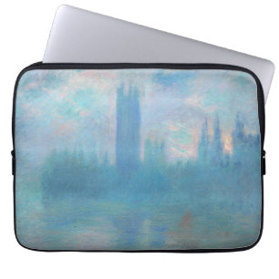Housse Pour Ordinateur Portable Claude Monet House of Parliament Londres. Bleu