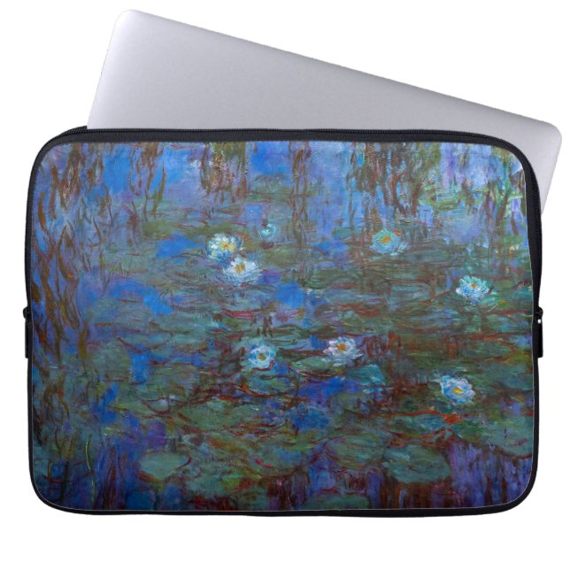 Housse Pour Ordinateur Portable Claude Monet - Lys d'Eau Bleue (Devant)