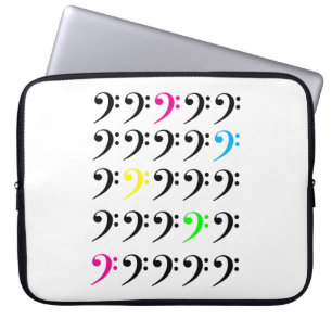Housse Pour Ordinateur Portable Clé de Fa Colorée Art Musical Néon