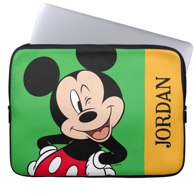 Housse Pour Ordinateur Portable Clin d'œil de Mickey Mouse (Devant)